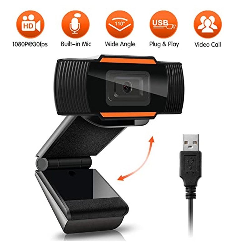 Webcam kẹp màn hình 1080 tích hợp míc - webcam máy tính hỗ trợ học trực tuyến