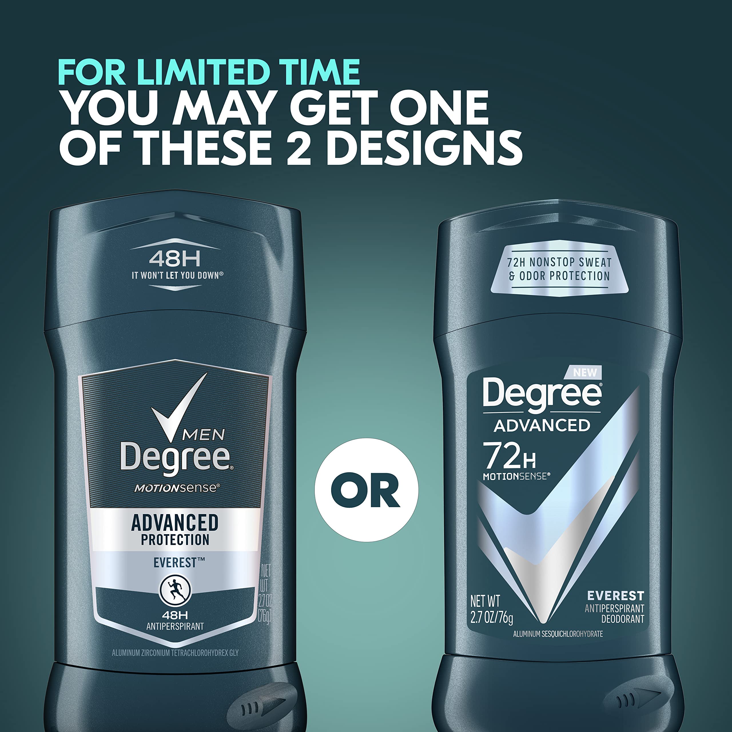 Lăn khử mùi nam dạng sáp Degree Men Advanced Protection Antiperspirant Deodorant Everest 76g