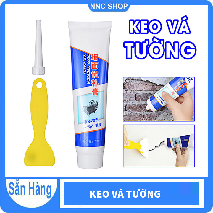 [Có Video Tặng vòi bơm keo và thanh mài tường ] Keo vá tường, Keo Vá Vết Nứt Tường - Keo Trám Tường, keo chống thấm trần nhà bê tông, Keo vá tường đa năng chống thấm Cao Cấp Loại to 250g mới nhất 2020 - NNC SHOP