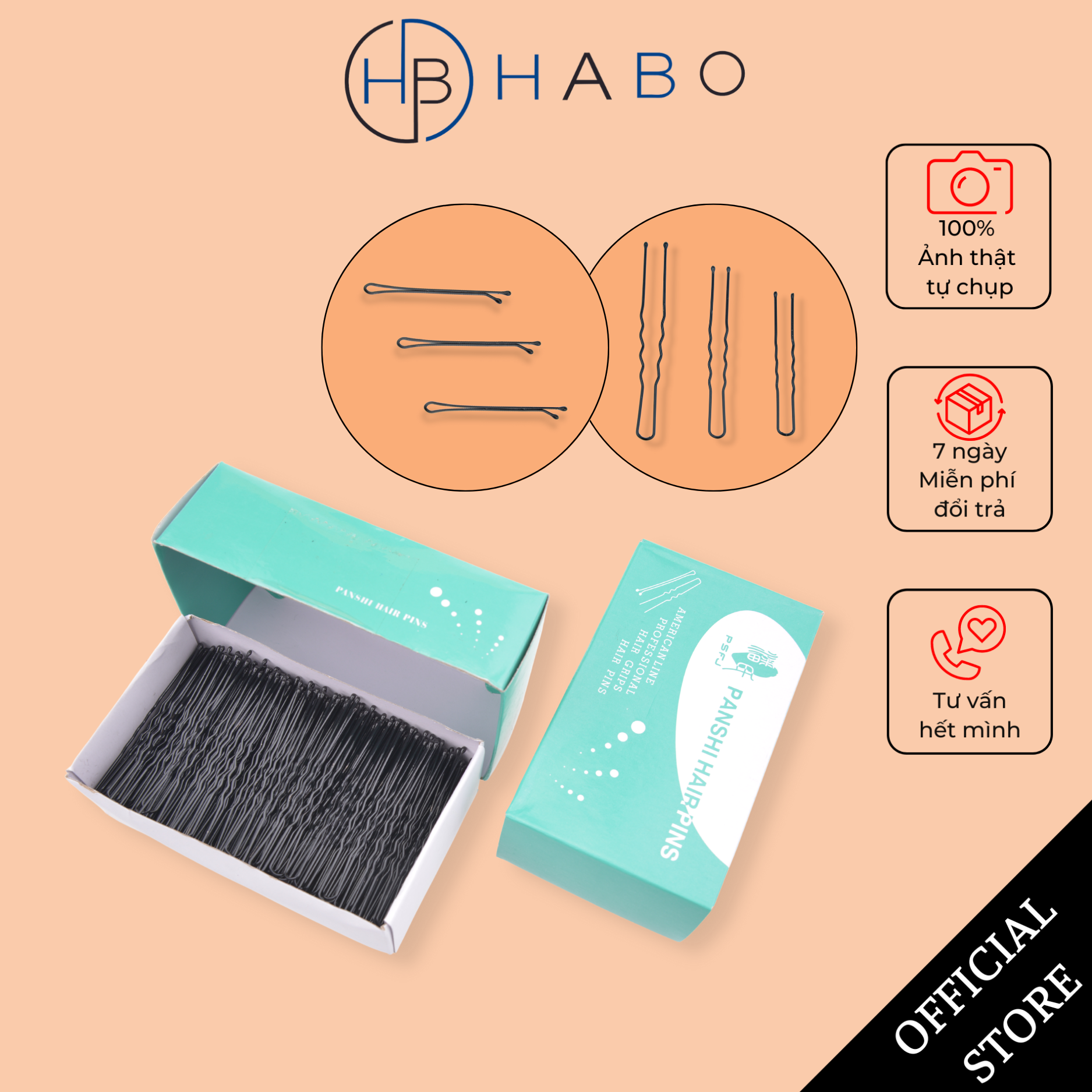 Kẹp ghim, kẹp tăm chữ U và chữ Y hộp to 500g chuyên dụng làm tóc