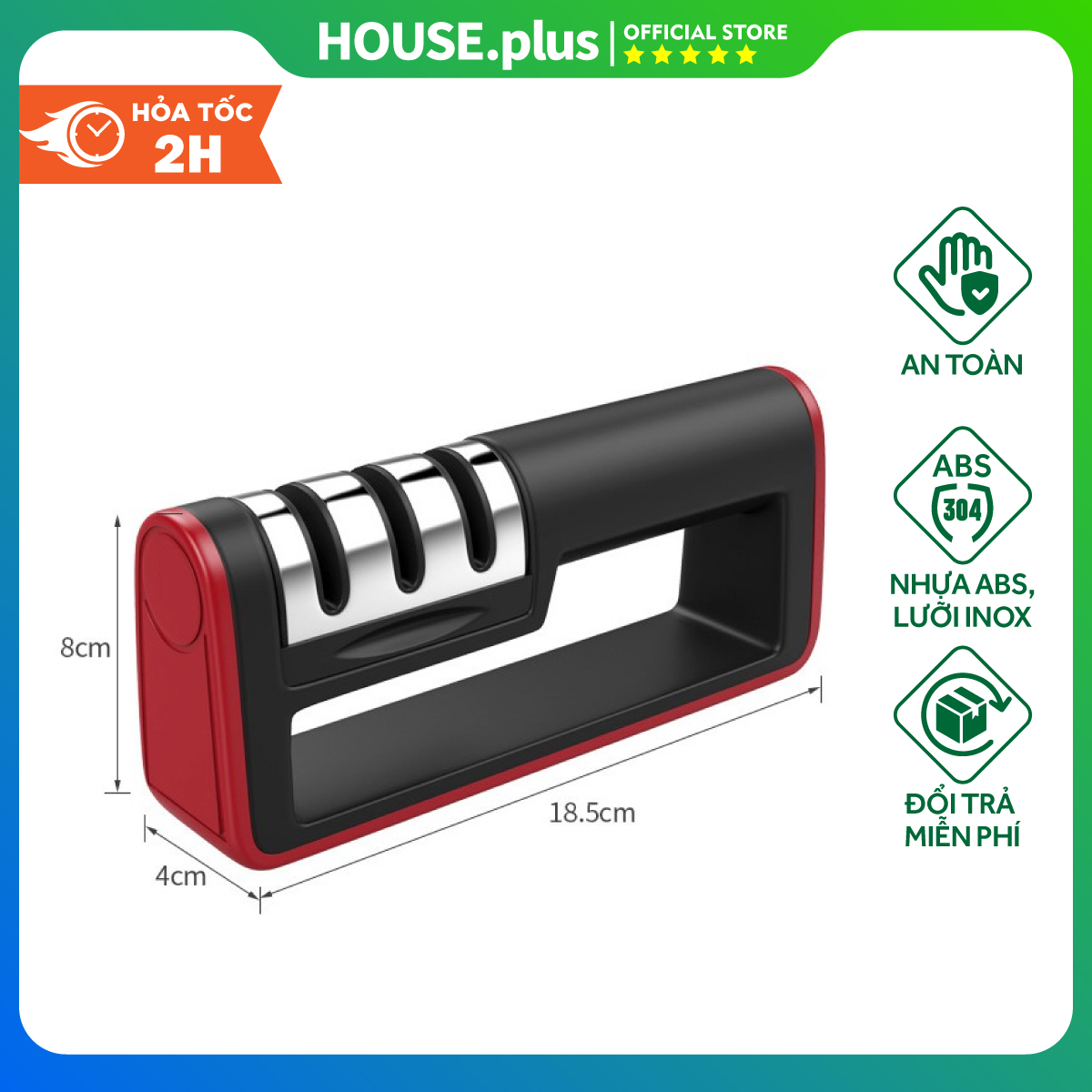 Bộ Mài Dao Kéo Inox 3 Ngăn Đa Năng 4 Trong 1