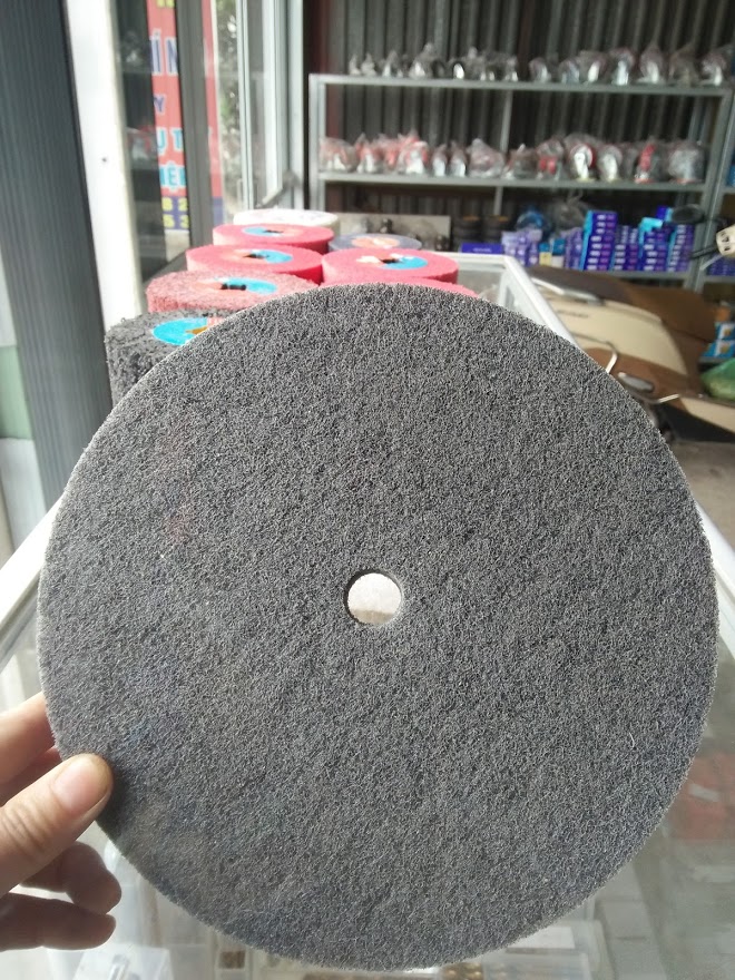 Bánh nỉ xám đánh bóng, tạo xước #180 ø200x25xø18 đĩa đánh bóng, xốp đánh bóng, đĩa xốp đánh bóng, phớt