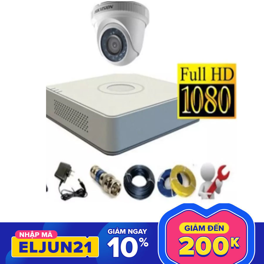 Trọn Bộ 01 Mắt Camera Giám Sát Hikvison Có Đầu Thu Và Ổ Cứng 500GB Lưu Trữ 30 Ngày - Lắp Đặt Dễ Dàng