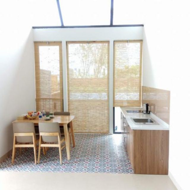 Mành Tre , Mành Tăm Tre Trang Trí 1,6*2 có dây kéo ròng rọc