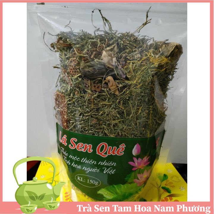 Trà lá sen quê nguyên chất nam phương túi 150g
