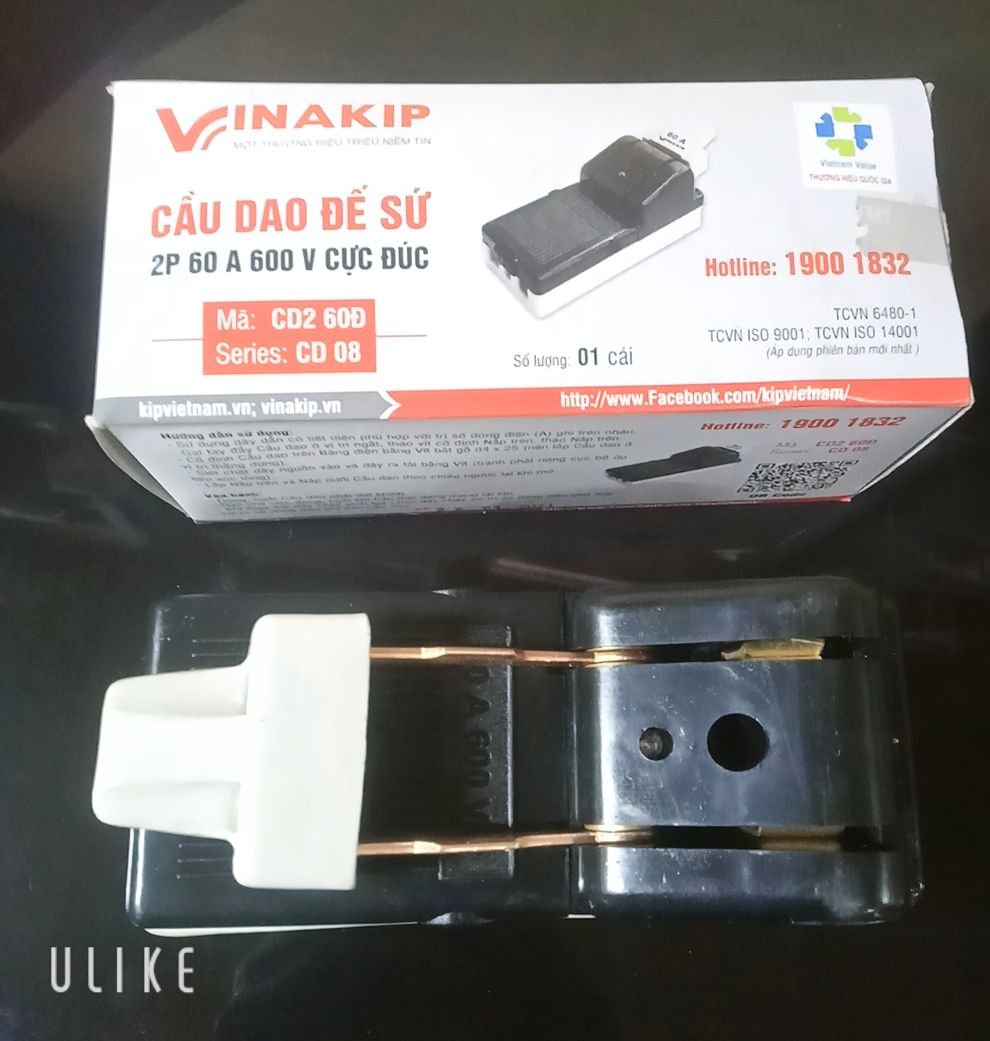 Cầu dao điện đế sứ 30a-60a -2p~600v thương hiệu vinakip - omisu