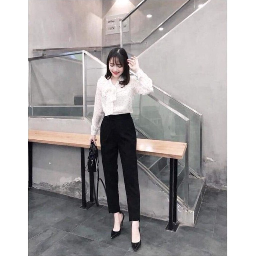 [25-27/4 Hoàn tiền 15%]Quần Công Sở Baggy Gấu Lệch