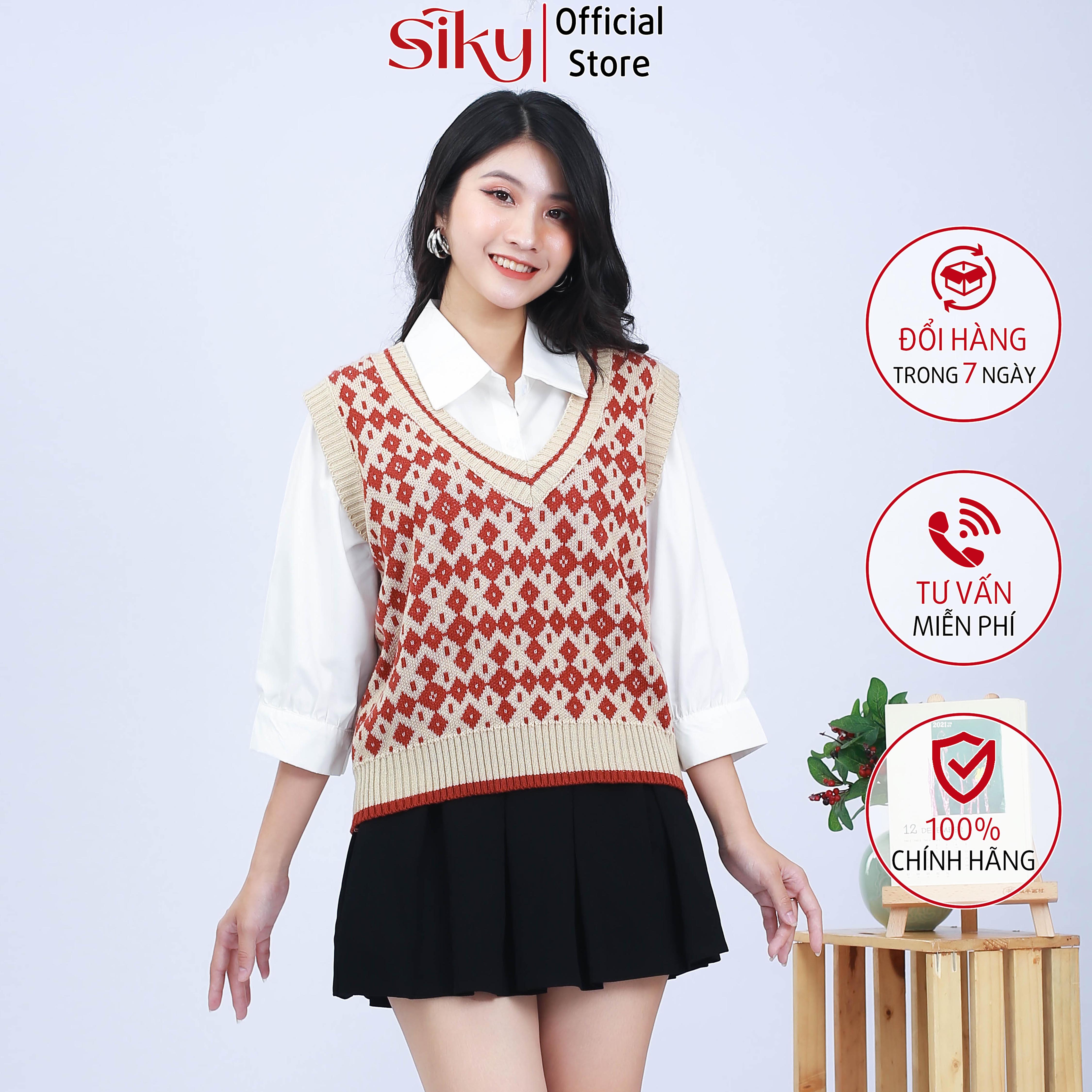 Áo gile len mỏng họa tiết thổ cẩm siêu hot- SIKY L01
