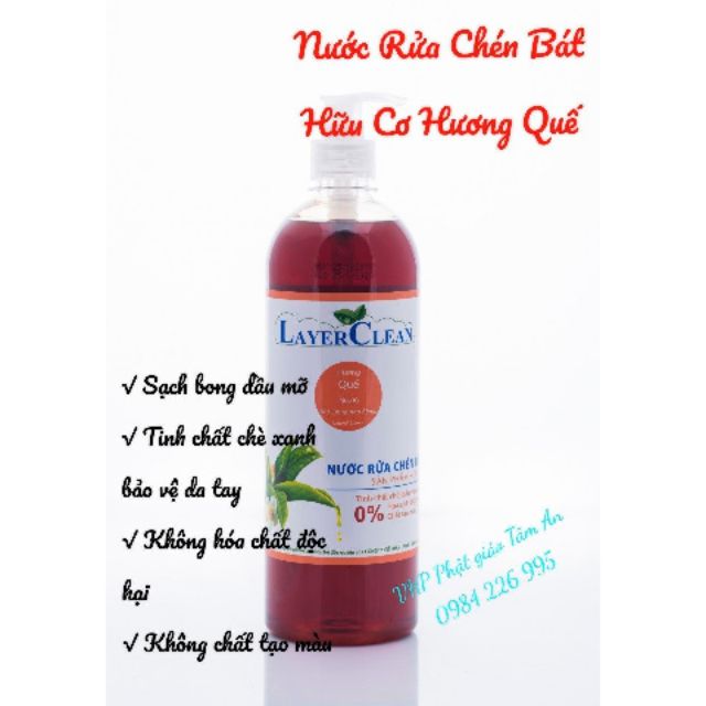 Nước rửa chén bát hữu cơ hương quế 800ml