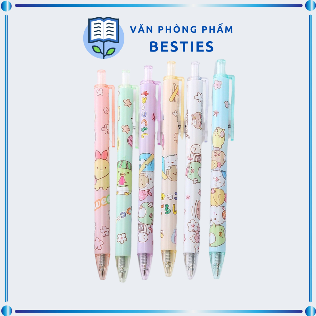 Bút bi mực nước ngòi 0.5mm mực đen họa tiết hoạt hình mẫu molang dễ thương - Bút viết học sinh, bút bi giá rẻ