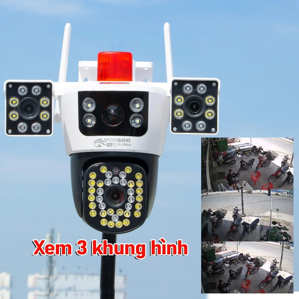 Duy nhất - voucher 80k Camera Yoosee PTZ camera ngoài trời 4 Cam 3 mắt 16MP Full HD BẢO HÀNH 1 NĂM