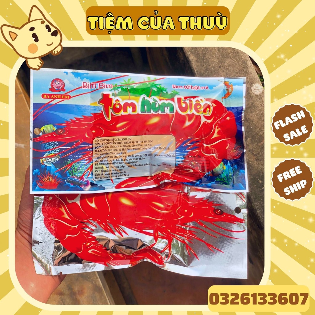5 gói snack tôm hùm biển ba anh em food, snack cay xé, ăn vặt tuổi thơ