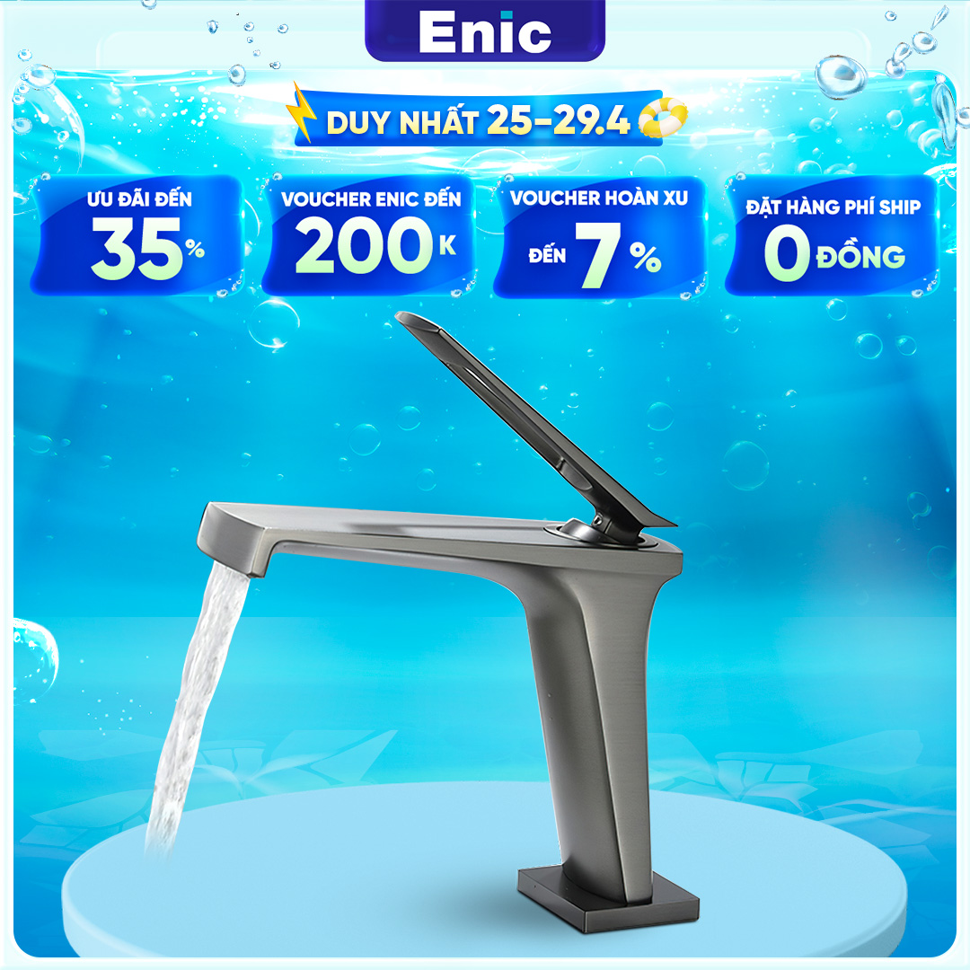 Vòi nước lavabo Enic D48, các mẫu vòi gắn lavabo chất liệu đồng thau