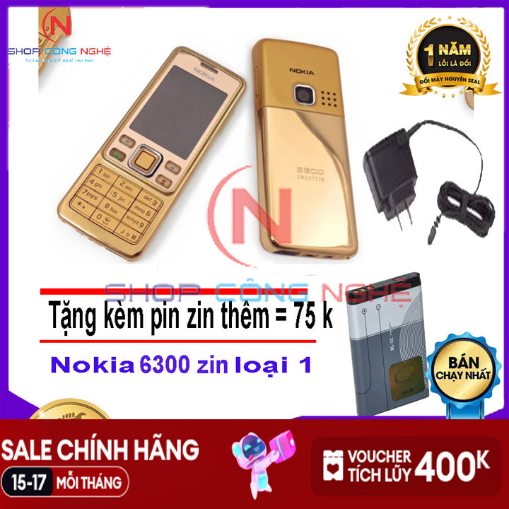 [HCM]Điện thoại Nokia 6300 Gold chính hãng giá Rẻ bh 12 THÁNG Full phụ kiện
