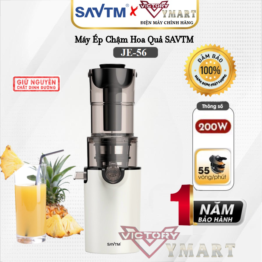 Máy ép chậm nguyên quả savtm je-56 máy ép hoa quả, máy ép trái cây cỡ lớn - hàng nhập khẩu