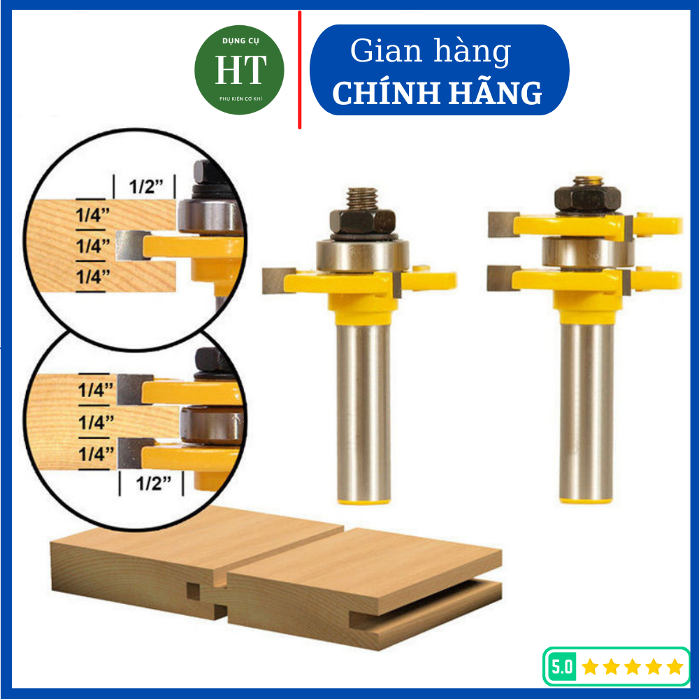 Mũi phay ghép ván mộng âm dương - mũi soi ghép ván cốt 12,7mm