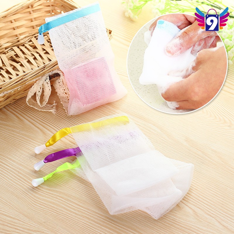 [3-5/8 Hoàn Tiền 25%] - Túi lưới dây rút đựng xà phòng tạo bọt 9STORE tiện dụng màu sắc ngẫu nhiên