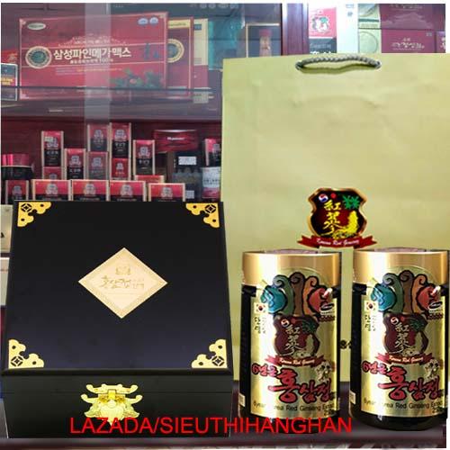 Cao hồng sâm núi Hàn Quốc thượng phẩm loại sâm củ giàu sapoin khóa con rùa 2 lọ x 250g