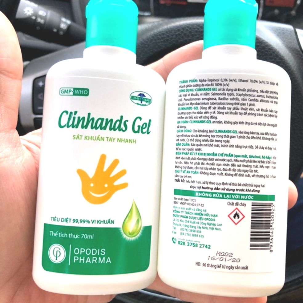 Nước rửa tay Clinhands Gel chai 70ml