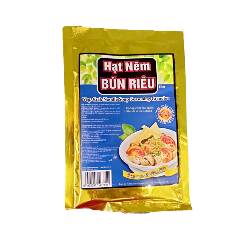 Hạt Nêm Bún Riêu Chay 90G thương hiệu ÂU Lạc dùng nấu các món chay