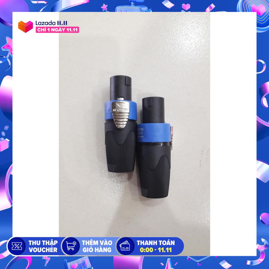 Jack niutrik cắm loa speakon màu xanh đen 1 cặp