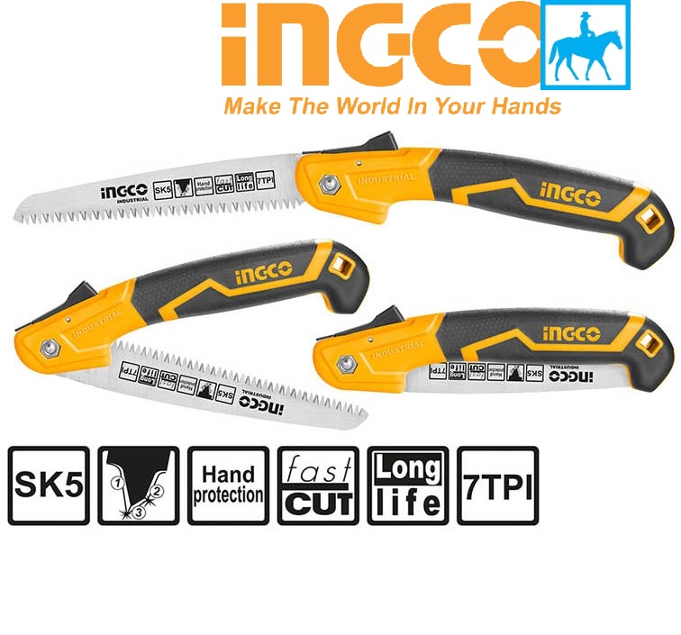Cưa xếp cưa cắt cành tỉa cây dạng xếp 7inch 180mm folding saw ingco hfsw1808 thfsw18026