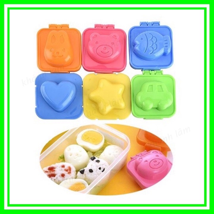 Set 6 khuôn tạo hình cơm, trứng, khuôn làm bánh cho bé ăn dặm kiểu nhật K01