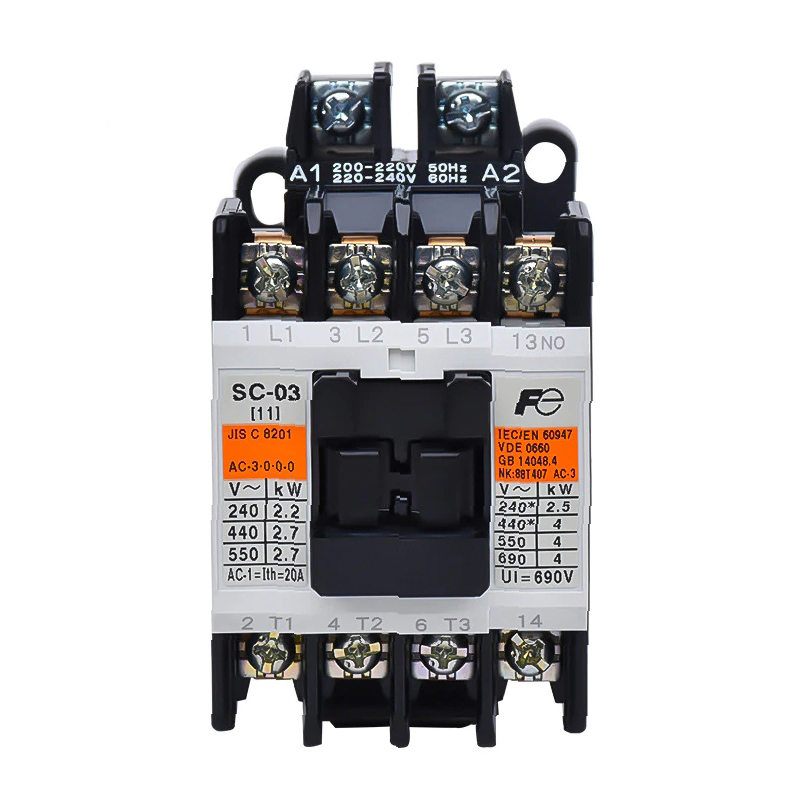 SC-03 : Khởi động từ (Contactor) Fuji Electric dòng SC 9A, cuộn hút AC, 1NO