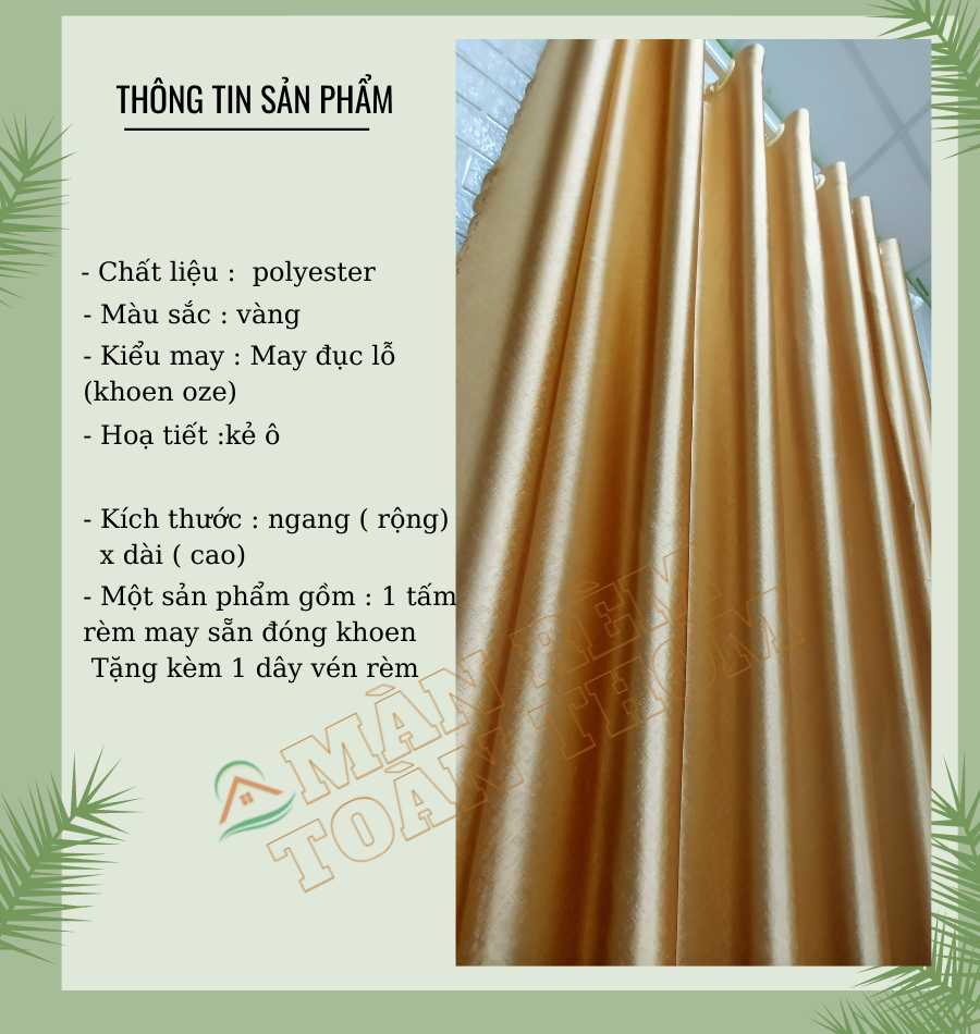 Rèm gấm rộng 3m8 cao 2.7m