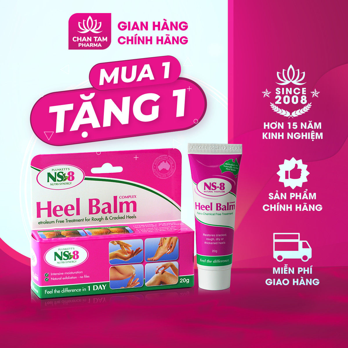 Date 12.2024 kem dưỡng ẩm tẩy tế bào chết dưỡng da tay chân ns-8 heel balm - 20g