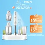 Máy Xay Cầm Tay Philips HR2537/00 Promix 650W (Trắng) -Dung Tích Cối Xl ,Giúp Xay Nhanh Và Mịn Chỉ Bằng Cách Nhấn Nút-Hàng Phân Phối Chính Hãng