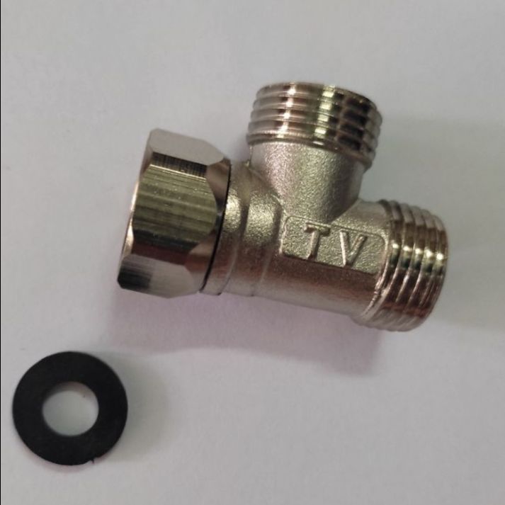 Tê chia nước bồn cầu, vòi xịt ren 21 - Đồng thau