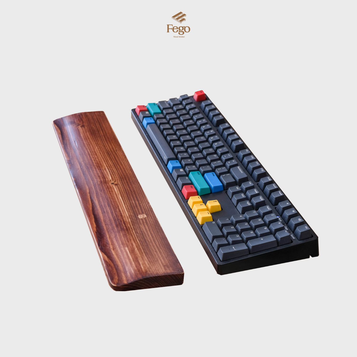 Kê lót tay bàn phím - bằng gỗ thiết kế chất lượng cao Fullsize/ TKL / Compact / Keychon màu nâu rustic