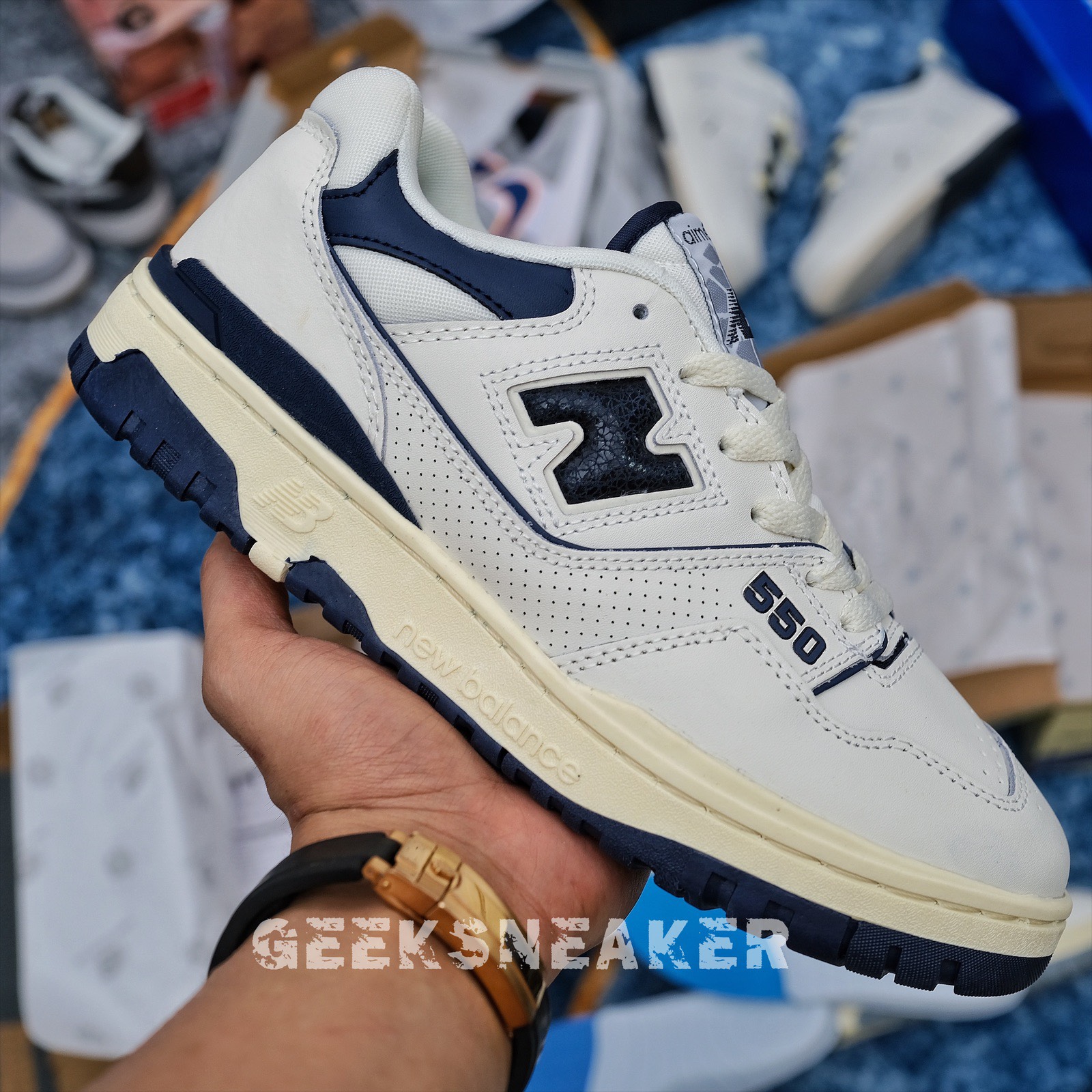 Giày nb 550 - new balance 550 - nb x ald white navy