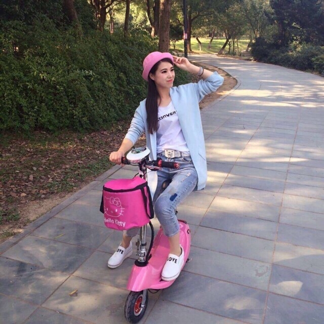 Xe Điện Mini mẫu mới 2019 - có giảm sóc - đi 30km 1 lần sạc - yên cho bé ( Hàng đủ phụ kiện 100% loai 1) - xe đạp điện học sinh