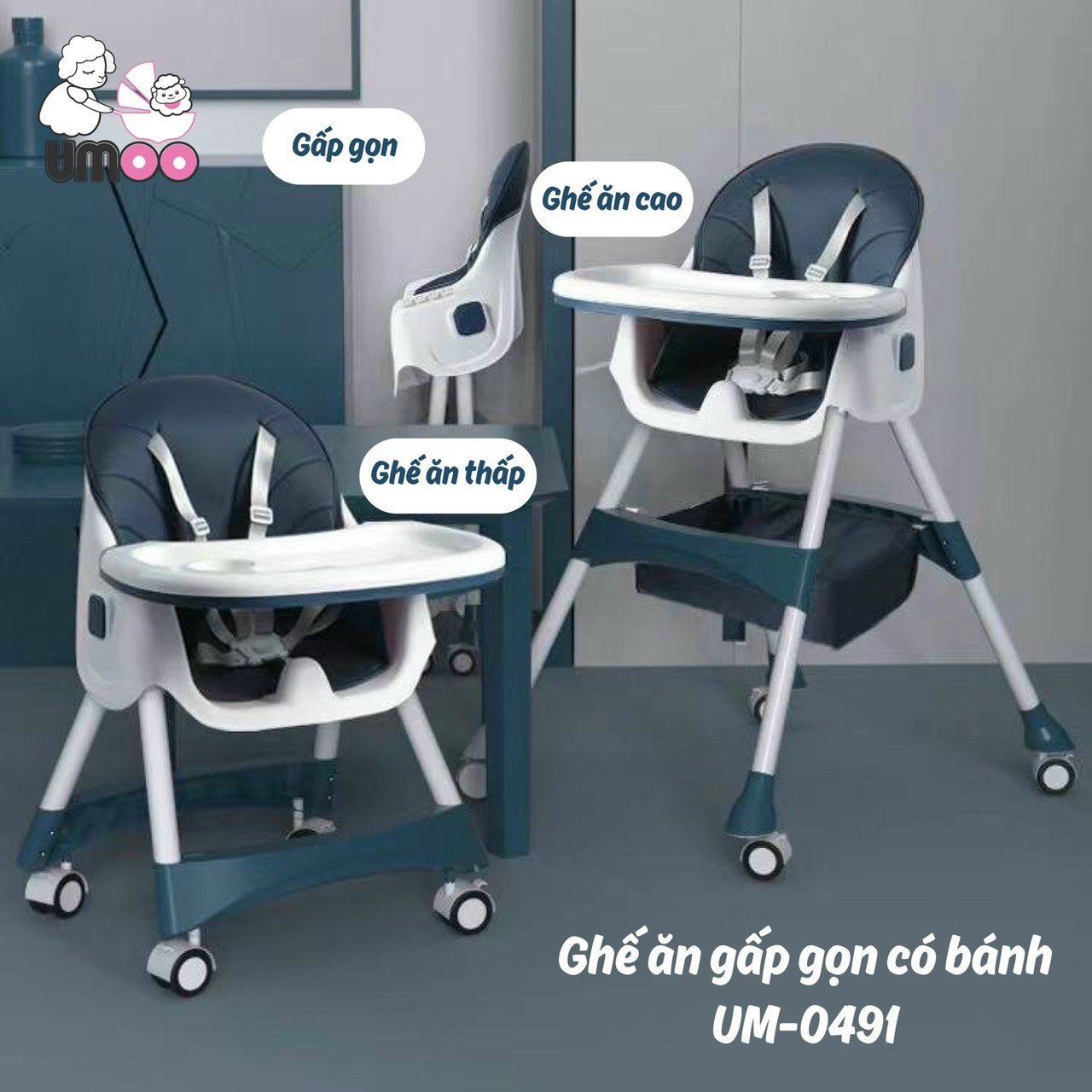 Ghế ăn dặm UMOO cao cấp hàng chính hãng cho bé