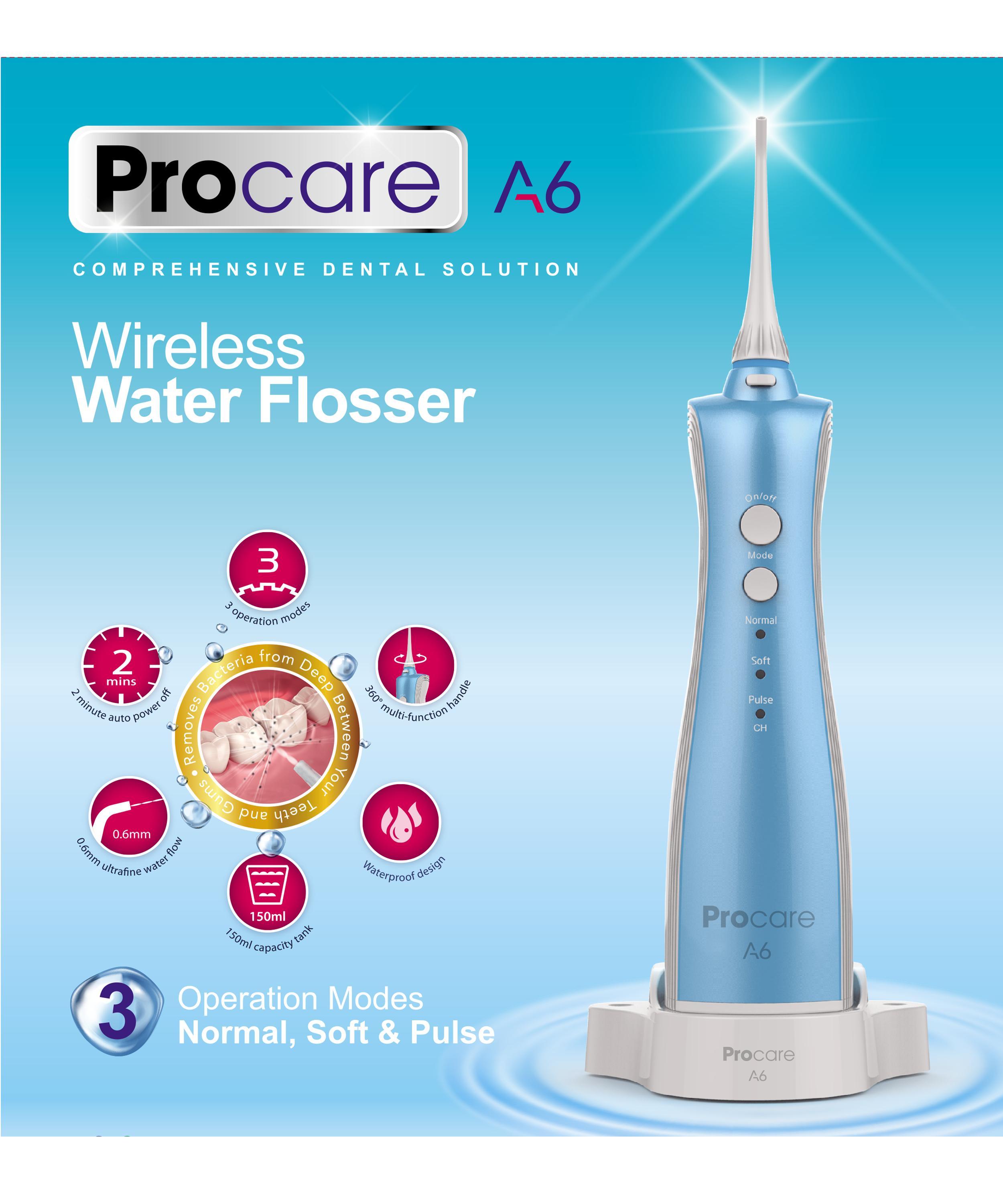 Máy tăm nước du lịch cao cấp procare a6 tặng nhiệt độ omron 246