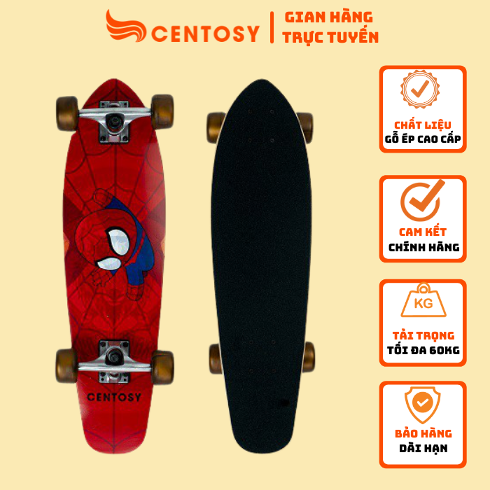 Ván Trượt Penny Centosy B1 Spider, chất liệu gỗ ép 9 lớp cao cấp
