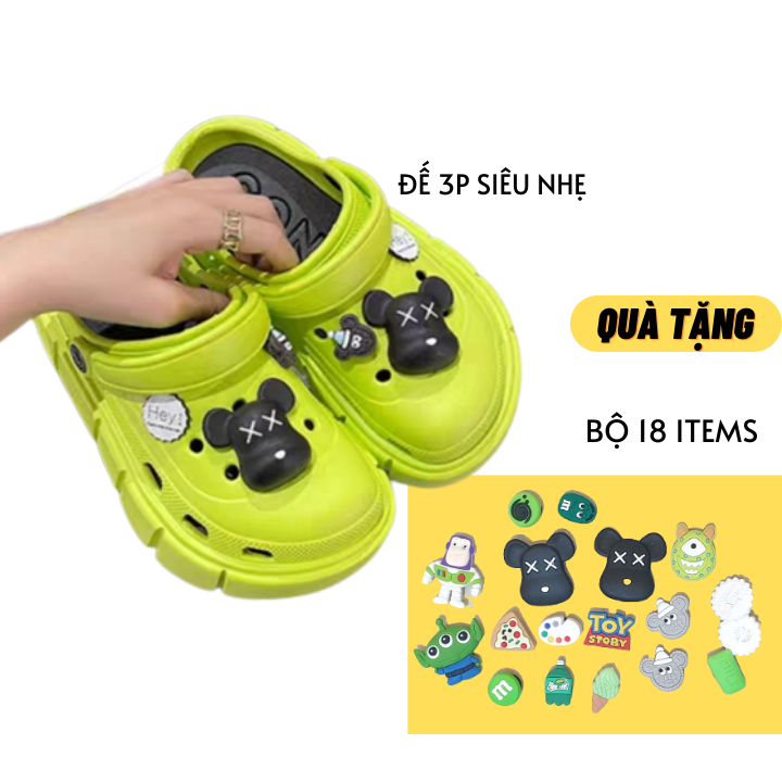 Dép cross nữ Gấu KAW đế siêu nhẹ - Đặt tăng 1 size