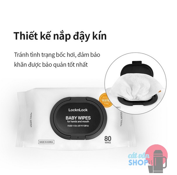 Set 2 gói khăn giấy ướt 80 tờ Lock&Lock