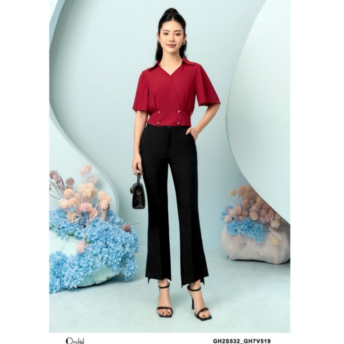 Quần ống loe nữ chất twill silk Orchid - GH7V519