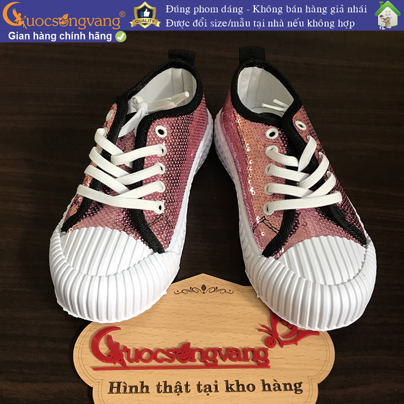 Giày thể thao bé gái đính cườm giày bé gái đế êm thoáng khí GLG119 Cuocsongvang