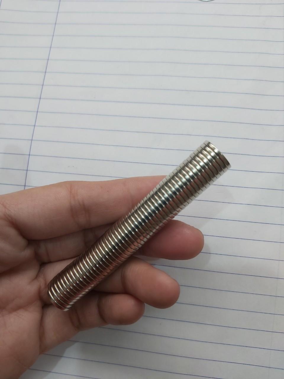 Nam châm viên siêu mỏng dày 1,5mm, giá siêu rẻ, kèm long đền phi 15mm - 1 set 10 viên