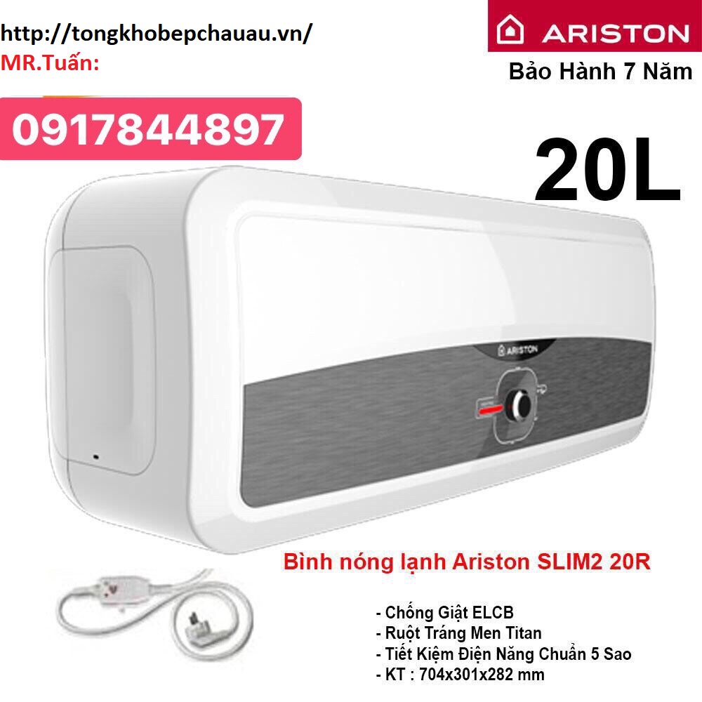 Bình nóng lạnh Ariston 20L ngang SL2 20R(http://tongkhobepchauau.vn/)
