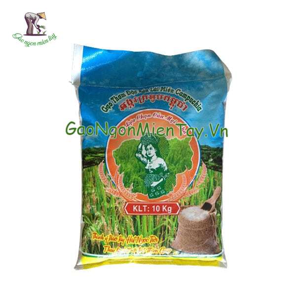 Gạo Lài Miên Campuchia Dẻo Mềm Thơm Cơm Túi 10KG