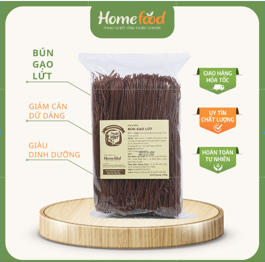 Phở gạo lứt sạch HOMEFOOD túi 500g/ Phở gạo lứt giảm cân giữ dáng
