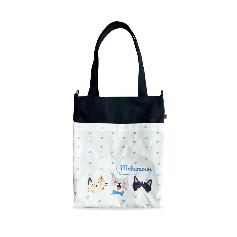 Túi Tote canvas in hình Ziczac Design