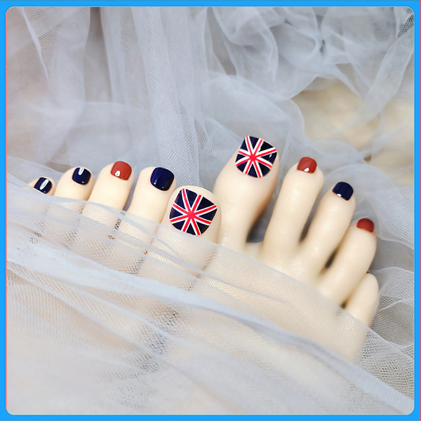 Hộp 24 Móng chân giả , móng giả C72 (kèm keo dán)