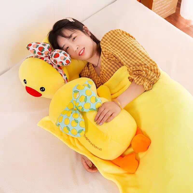 Bộ chăn gối văn phòng 3 in 1 hình thú mẫu vịt đáng yêu