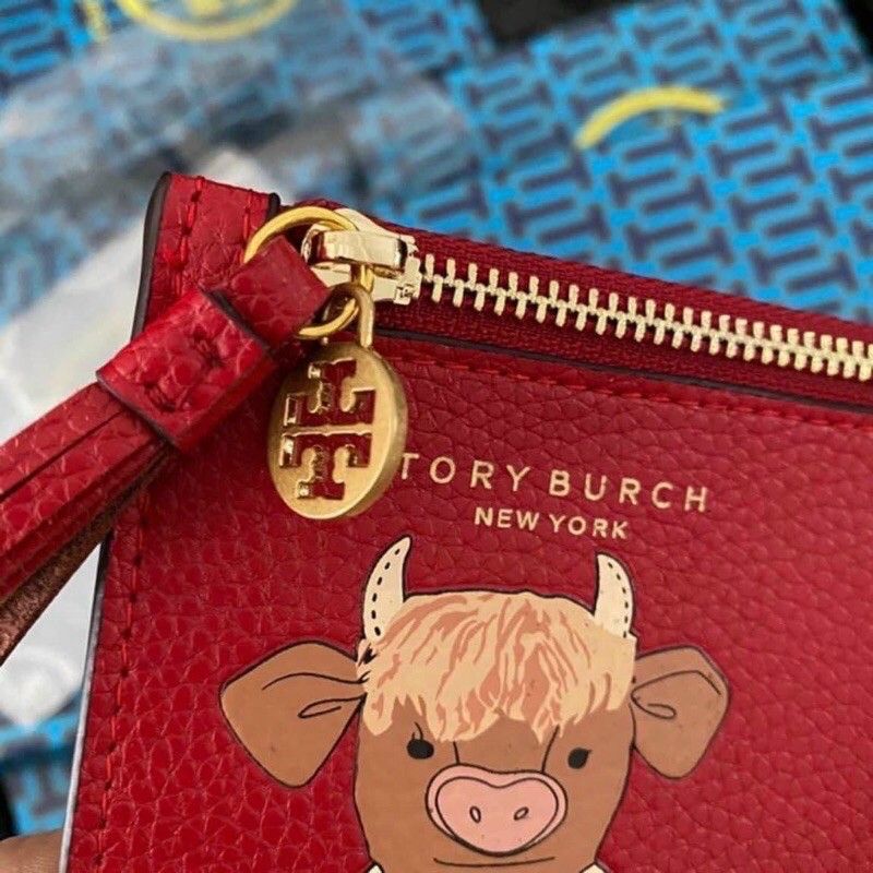 Ví Đỏ Tory Burch Card Holder Da Siêu mềm